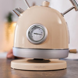 Cecotec Thermosense 420 Vintage Light Beige, Wasserkocher beige/edelstahl, 2.200 Watt, 1,8 Liter