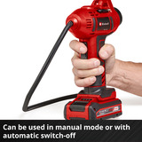 EINHELL Power X-Change Akku-Autokompressor CE-CC 18 Li-Solo, 18Volt rot/schwarz, ohne Akku und Ladegerät