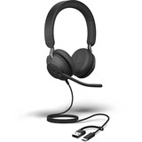Jabra Evolve2 40 SE , Headset schwarz, MS-Version, Stereo, USB-A und USB-C