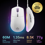 SteelSeries Rival 3 Gen 2, Gaming-Maus weiß