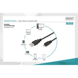 Digitus USB 2.0 Anschlusskabel USB-A (Stecker) > Micro-USB (Stecker) schwarz, 1,8 Meter