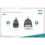 Digitus USB 2.0 Anschlusskabel USB-A (Stecker) > Micro-USB (Stecker)  schwarz, 1,8 Meter