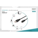 Digitus USB 2.0 Anschlusskabel USB-A (Stecker) > Micro-USB (Stecker)  schwarz, 1,8 Meter