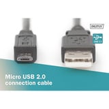 Digitus USB 2.0 Anschlusskabel USB-A (Stecker) > Micro-USB (Stecker)  schwarz, 1,8 Meter