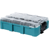 Makita MAKTRAK Organizer tief M, Werkzeugkiste blau/transparent, Transparenter Deckel