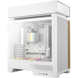 DeepCool CL6600 WH, Tower-Gehäuse weiß/holz, Tempered Glass