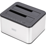 Digitus Dual SATA HDD Docking Station, Dockingstation silber/schwarz, USB 3.0, 2,5"/ 3,5"