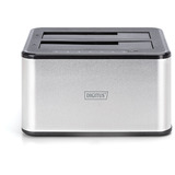 Digitus Dual SATA HDD Docking Station, Dockingstation silber/schwarz, USB 3.0, 2,5"/ 3,5"