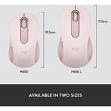 Logitech Signature M650 L Wireless, Maus rosa, Größe L, Chromebook zertifiziert