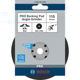 Bosch PRO Backing Pad, Stützteller für Fiberschleifscheiben 115mm, M14, Schleifteller weich, für Winkelschleifer mit Spannmutter