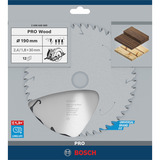 Bosch PRO Wood Kreissägeblatt, Ø 190mm, 12Z Bohrung 30mm, für Handkreissägen