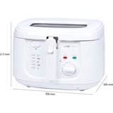 Clatronic Fritteuse FR 3771 weiß, 1.800 Watt, Ölbehälter 2,5 Liter