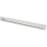 Digitus Modulares Patch Panel, 24-Port, blank, Rack Mount, Patchpanel grau, 1 HE, für Keystone-Module