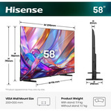Hisense 58E7S Hi-QLED-Fernseher 146 cm (58 Zoll), schwarz, UltraHD/4K, Triple Tuner