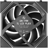 Lian Li UNI FAN TL LCD FLEX 120 Wireless, Gehäuselüfter schwarz, Reverse, 3er Pack mit LCD-Flex-Empfänger, 124 mm