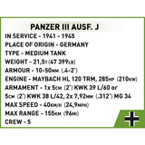 COBI Panzer III Ausf.J, Konstruktionsspielzeug Maßstab 1:35