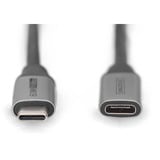 Digitus USB 3.2 Gen 1 Verlängerungskabel, USB-C Stecker > USB-C Buchse schwarz/silber, 1 Meter