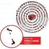 EINHELL Power X-Change Akku-Rasentrimmer GE-CT 18Li Kit, 18Volt rot/schwarz, Li-Ionen Akku 2,0Ah