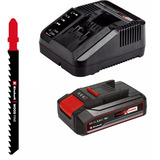 EINHELL Power X-Change Akku-Stichsäge TC-JS 18/70 Li, 18Volt rot/schwarz, Li-Ionen Akku 2,5Ah, Koffer E-Box Basic