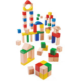 Eichhorn Holzbausteine Bunt/Natur, Konstruktionsspielzeug 75 Teile