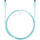 goobay USB 2.0 Silikonkabel türkis, USB-C Stecker > USB-C Stecker türkis, 1,5 Meter, PD 60 Watt