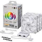 ASUS TUF Gaming TF120 ARGB-Gehäuselüfter White Edition 3IN1 weiß, 3er Pack, inkl. ARGB-Controller, 120 mm