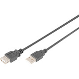 Digitus USB 2.0 Verlängerungskabel, USB-A Stecker > USB-A Buchse schwarz, 5 Meter