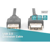 Digitus USB 2.0 Verlängerungskabel, USB-A Stecker > USB-A Buchse schwarz, 5 Meter