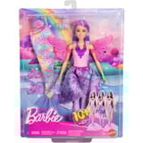 Mattel Barbie 3-in-1 Fantasy Puppe mit Schwanzflosse, Feenflügeln und Ketten
