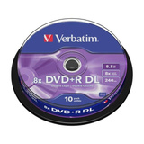 Verbatim DVD+R DL 8,5 GB, DVD-Rohlinge 8fach, 10 Stück
