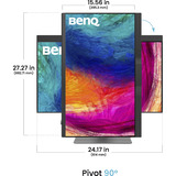 BenQ PD2770U, LED-Monitor 68.6 cm (27 Zoll), schwarz, UltraHD/4K, IPS, HDMI, DP, USB-C, USB-Hub, KVM