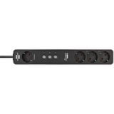 Brennenstuhl Connect Ecolor WLAN Steckdosenleiste 4-fach weiß/schwarz, 1,5 m Kabel, Sprachsteuerung, Timer, App