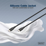 Digitus USB 2.0 Silikon-Anschlusskabel USB-C > USB-C schwarz, 0,5 Meter, PD, Laden mit bis zu 60 Watt