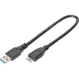 Digitus USB 3.2 Gen 1 Anschlusskabel USB-A > Micro USB-B schwarz, 0,25 Meter