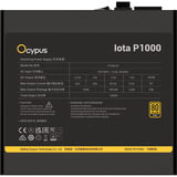 Ocypus Iota P1000 Black, PC-Netzteil schwarz, 1x 12-Pin High Power GPU, 3x PCIe, Kabelmanagement, 1000 Watt