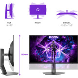 AOC AGON PRO AG326UZD2 QD-OLED, Gaming-Monitor 80 cm (31.5 Zoll), schwarz/silber, UltraHD/4K, HDMI, DP, USB-Hub, KVM, 240Hz Panel