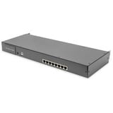 Digitus Modulare HD LCD KVM Konsole mit 17" TFT 8 Port Cat 5, KVM-Switch schwarz, US-Tastaturlayout, 8 Port Cat 5 KVM-Switch, Touchpad