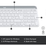 Logitech MK470 Slim Combo, Desktop-Set weiß, DE-Layout, Scissor-Switch