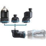 Makita Akku-Bohrschrauber mit Wechselkopfsystem DDF491ZJ01, 18Volt blau/schwarz, ohne Akku und Ladegerät, mit vier verschiedenen Aufsätzen