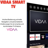 Telefunken D43U790B2CW, LED-Fernseher 108 cm (43 Zoll), schwarz, UltraHD/4K, Tripple-Tuner, SmartTV, VIDAA-Betriebssystem