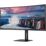 AOC CU34V5C/BK, LED-Monitor 86.4 cm (34 Zoll), schwarz, WQHD, VA, HDMI, DisplayPort, FreeSync, 100Hz Panel