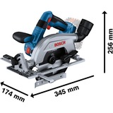Bosch Professional Akku-Handkreissäge GKS 18V-57-2 Professional blau/schwarz, 2x Li-Ion Akku ProCORE18V 5,5Ah, in L-BOXX