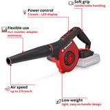 EINHELL Power X-Change Akku-Bläser TE-CB 18/270 Li - Solo, 18Volt, Gebläse rot/schwarz, ohne Akku und Ladegerät