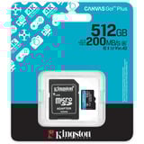 Kingston Canvas Go! Plus 512 GB microSDXC, Speicherkarte schwarz, UHS-I U3, Class 10, V30, A2