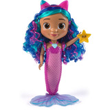 Spin Master Gabby's Dollhouse: Der Film - Sing & Shine Meerjungfrau Gabby, Spielfigur 30cm große Wasserspielpuppe mit Licht- & Soundeffekten