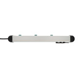 Brennenstuhl Premium-Alu-Line Steckdosenleiste 6-fach, 3x 2fach schaltbar schwarz/aluminium, 3 Meter Kabel, mit 3 Sicherheitsschaltern