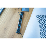 Brennenstuhl Premium-Alu-Line Steckdosenleiste 6-fach, 3x 2fach schaltbar schwarz/aluminium, 3 Meter Kabel, mit 3 Sicherheitsschaltern