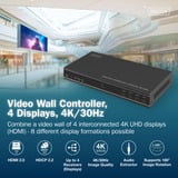 Digitus 4K HDMI Videowand-Controller, 4 Displays, HDMI Splitter schwarz, mit Fernbedienung