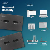 Digitus Dual M.2 NVM SSD Docking Station, Dockingstation schwarz, USB-C, M2 SSD, SD-E