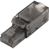 Digitus CAT.6a Feldstecker ungeschirmt, mit Staubschutzkappe silber, 1 Stück, AWG 27-22